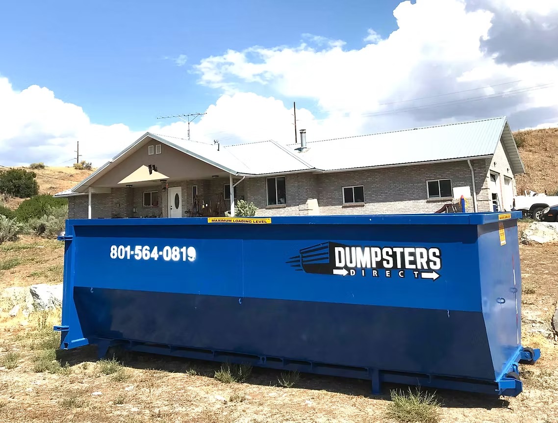 20 yard Dumpsters Direct roll off dumpster at a residential property